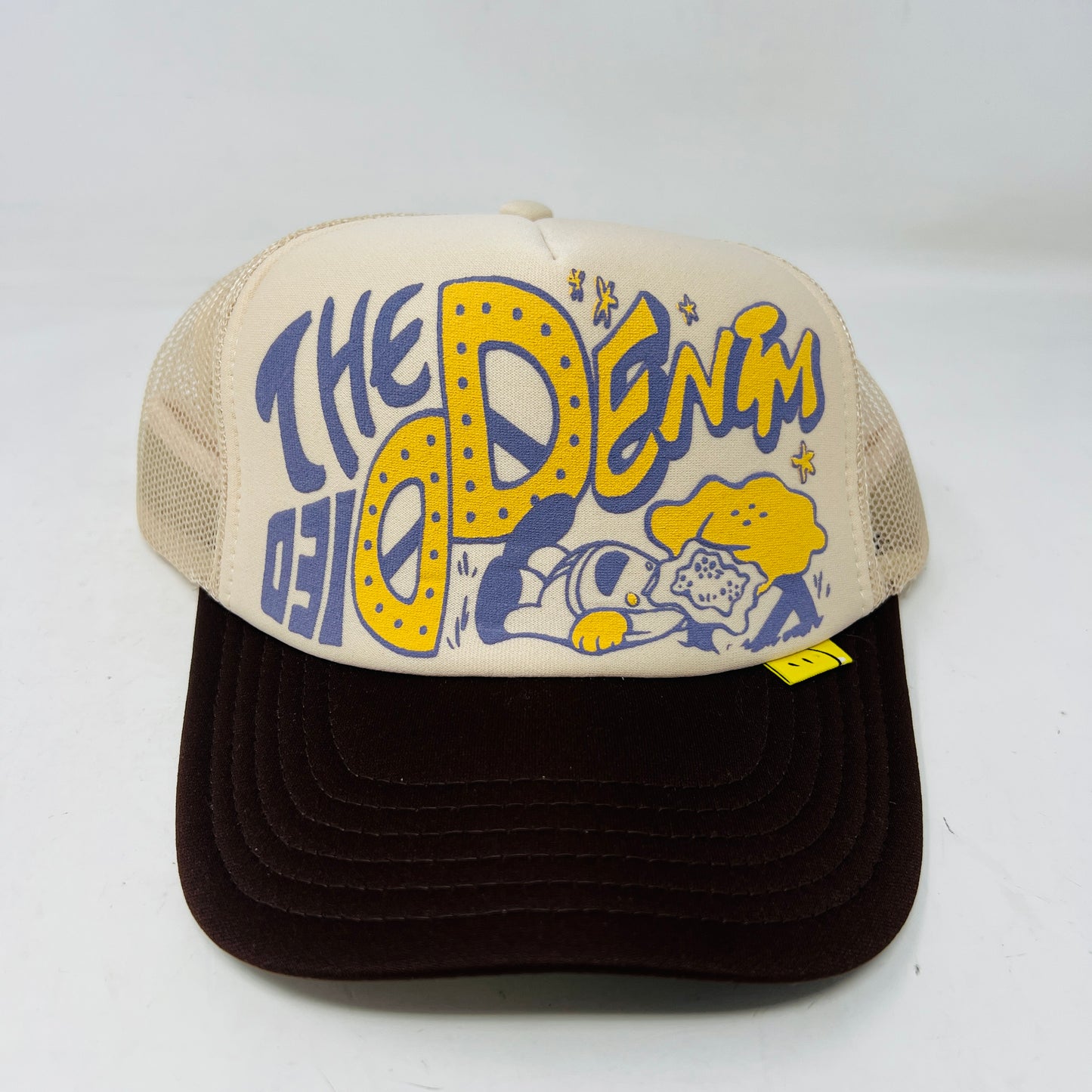 Kapital Kountry TH DD Print Trucker Cap Beige Brown Yellow Blue