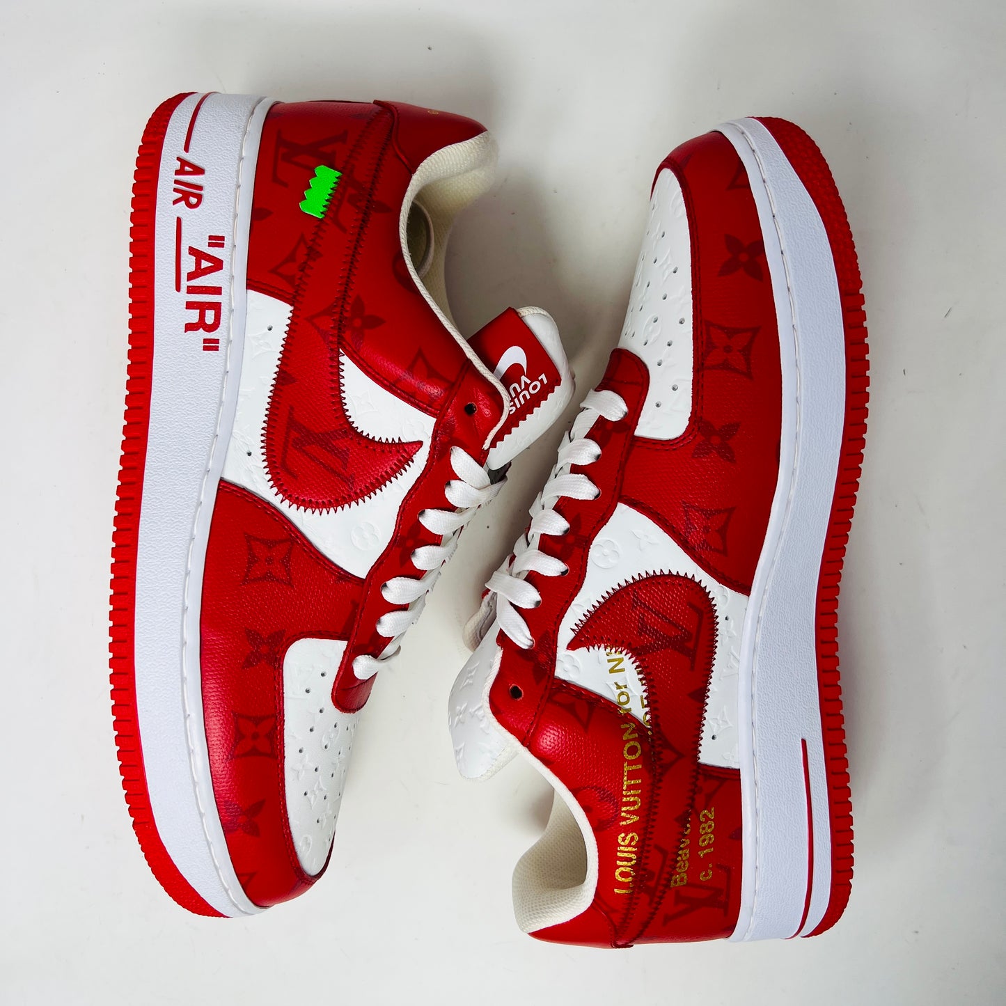 Louis Vuitton Nike Air Force 1 Low By Virgil Abloh White Red