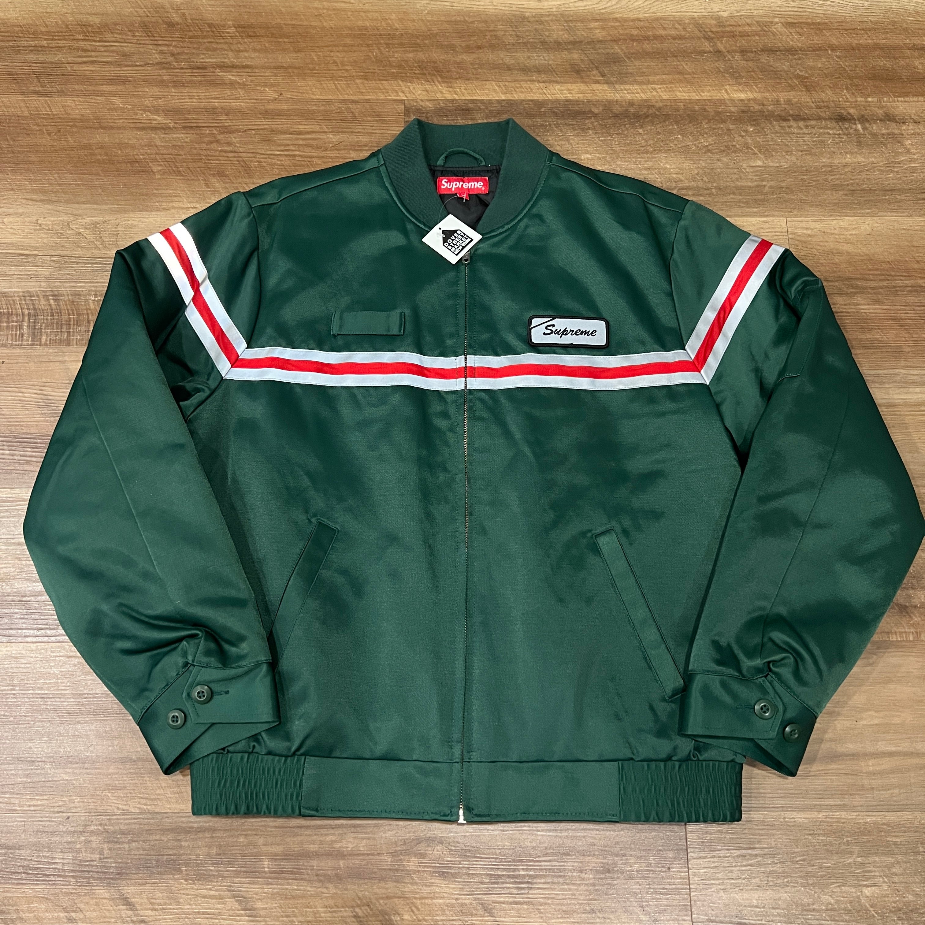 Supreme Reflective Stripe Work Jacket Dark Green – Holy Ground