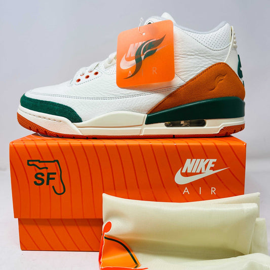 Jordan 3 Retro SP SoleFly Miami white orange green sneaker with box and dust bag