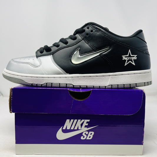 Nike SB Dunk Low Supreme Jewel Swoosh Silver