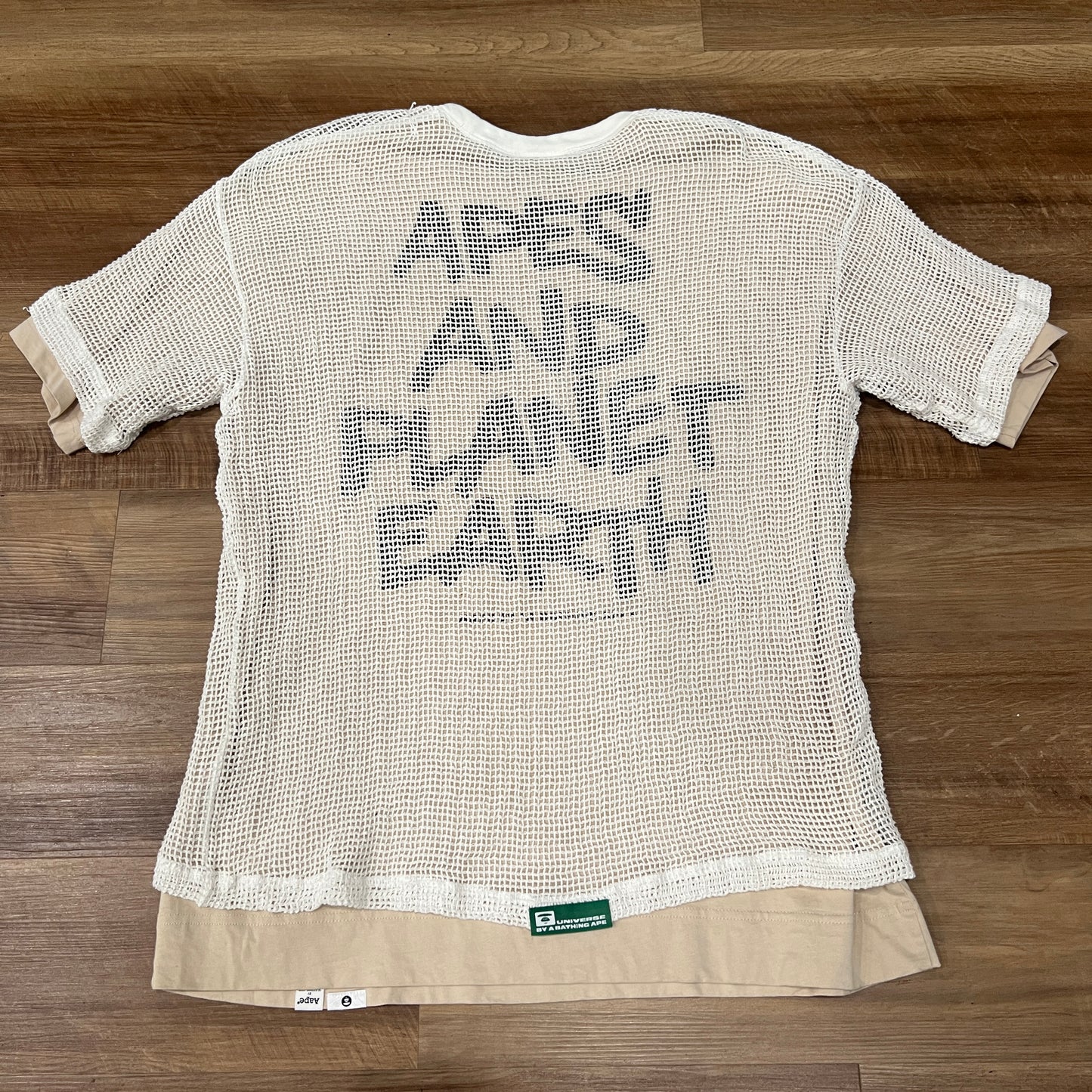 AAPE Mesh Camo Layered T-Shirt Beige
