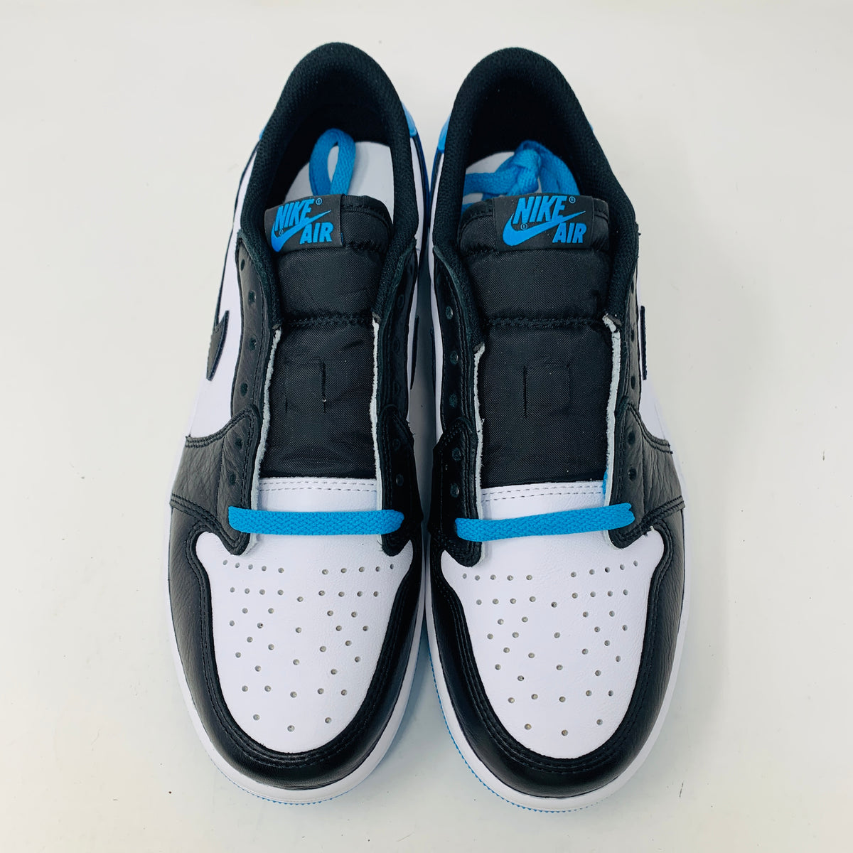Jordan 1 Retro Low OG Black Dark Powder Blue (Womens)