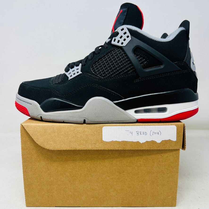 Jordan 4 Retro Bred 2019 sneaker lightly worn with good box condition