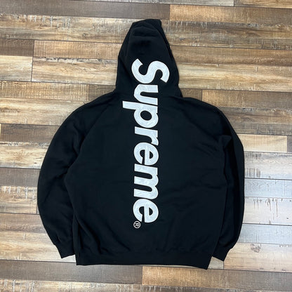 Supreme Satin Applique Hooded Sweatshirt Black