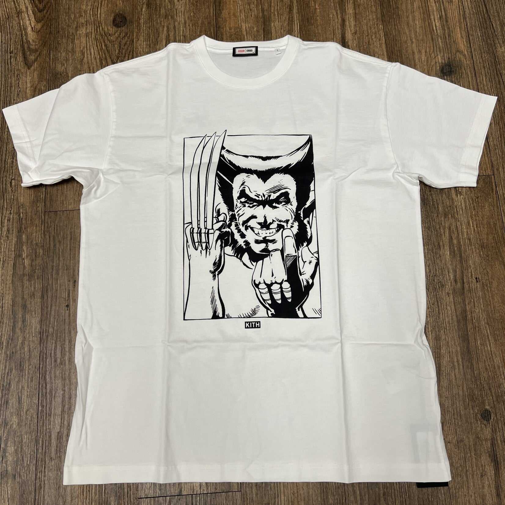 Kith x Marvel X-Men Anatomy Vintage Tee in white featuring Wolverine graphic.