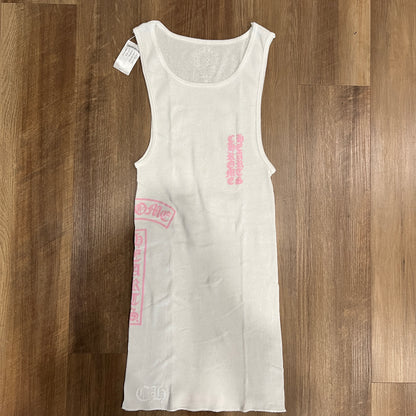 Chrome Hearts T Bar Rib Tank White/Pink