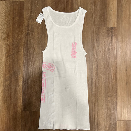 Chrome Hearts T Bar Rib Tank White/Pink