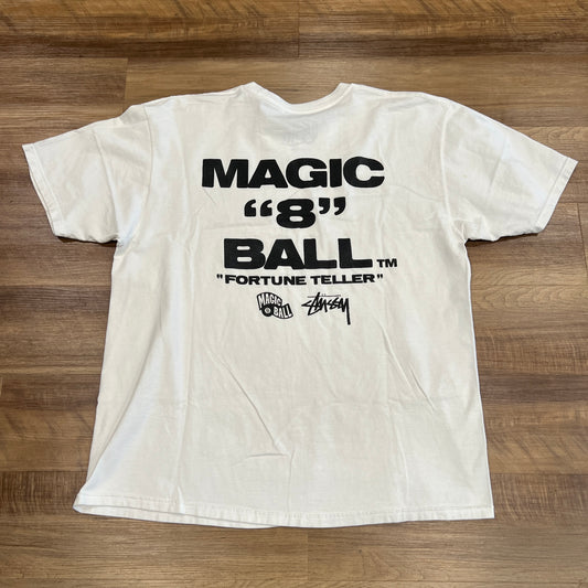 Stussy Magic 8 Ball Fortune Teller Tee Shirt White