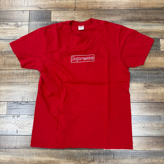Supreme KAWS Chalk Logo Tee Red