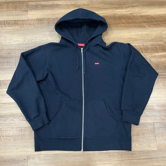 Supreme Small Box Zip Up Sweatshirt Navy