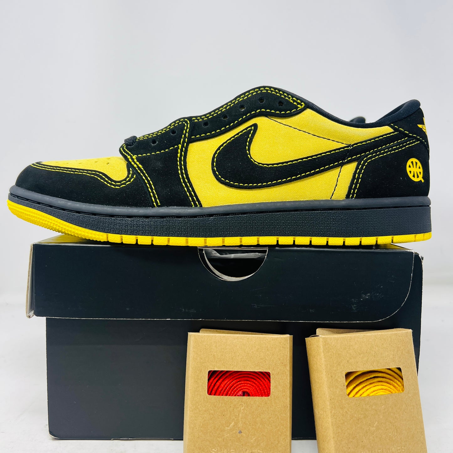 Jordan 1 Retro Low OG Quai 54 Black Tour Yellow Red