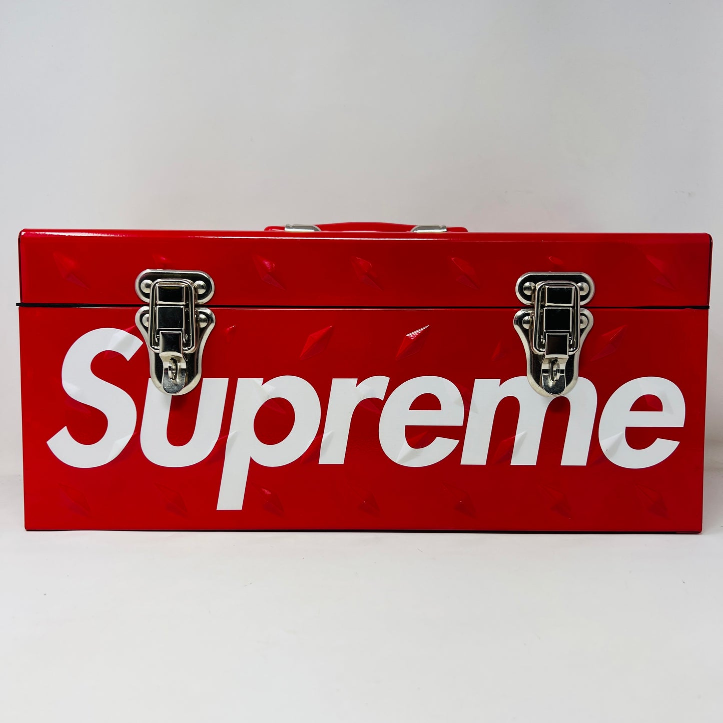 Supreme Diamond Plate Tool Box Red