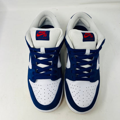 Nike SB Dunk Low Los Angeles Dodgers sneakers with box and extra laces, 2022 edition.