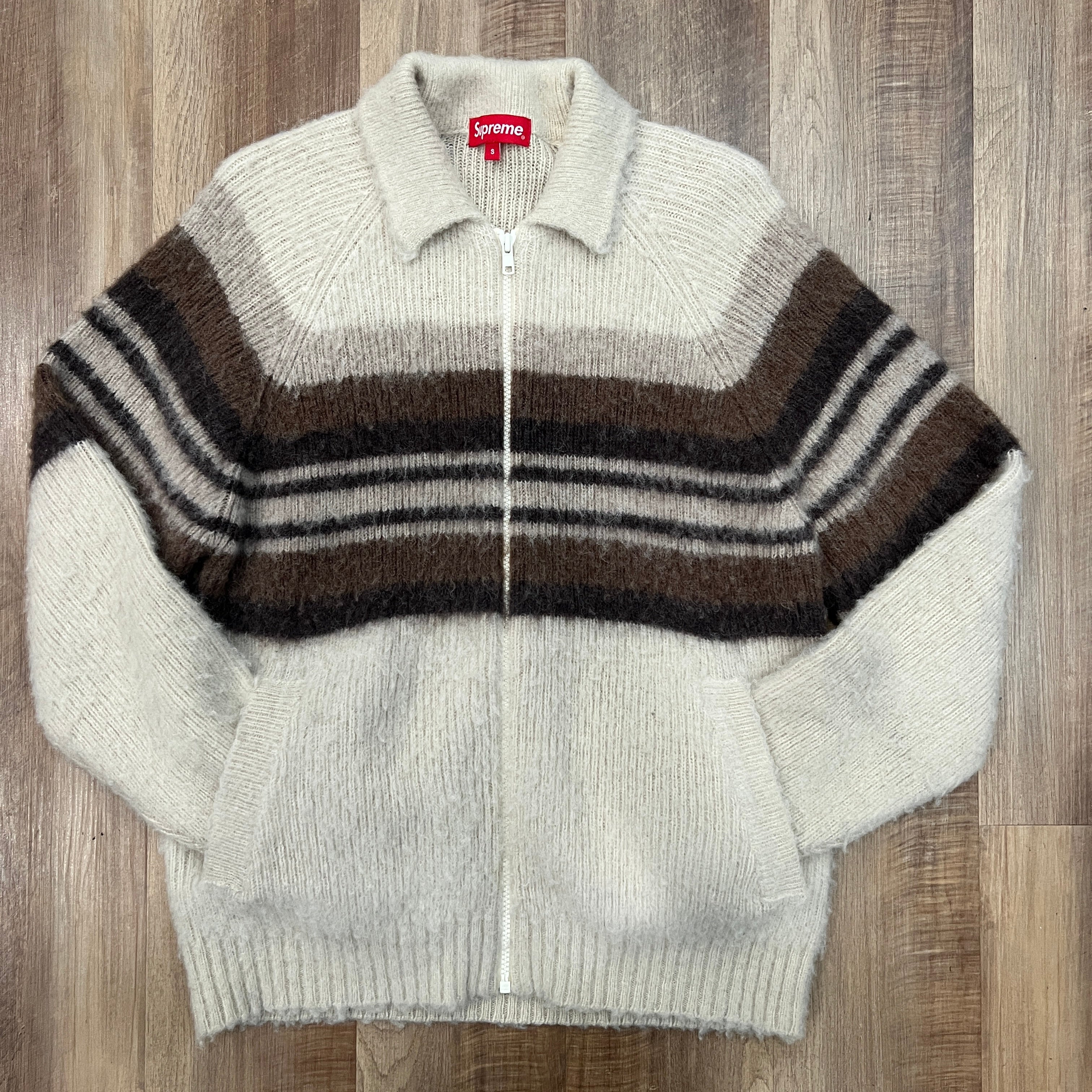 Supreme Brushed Wool Zip Up Sweater Cream – Holy Ground