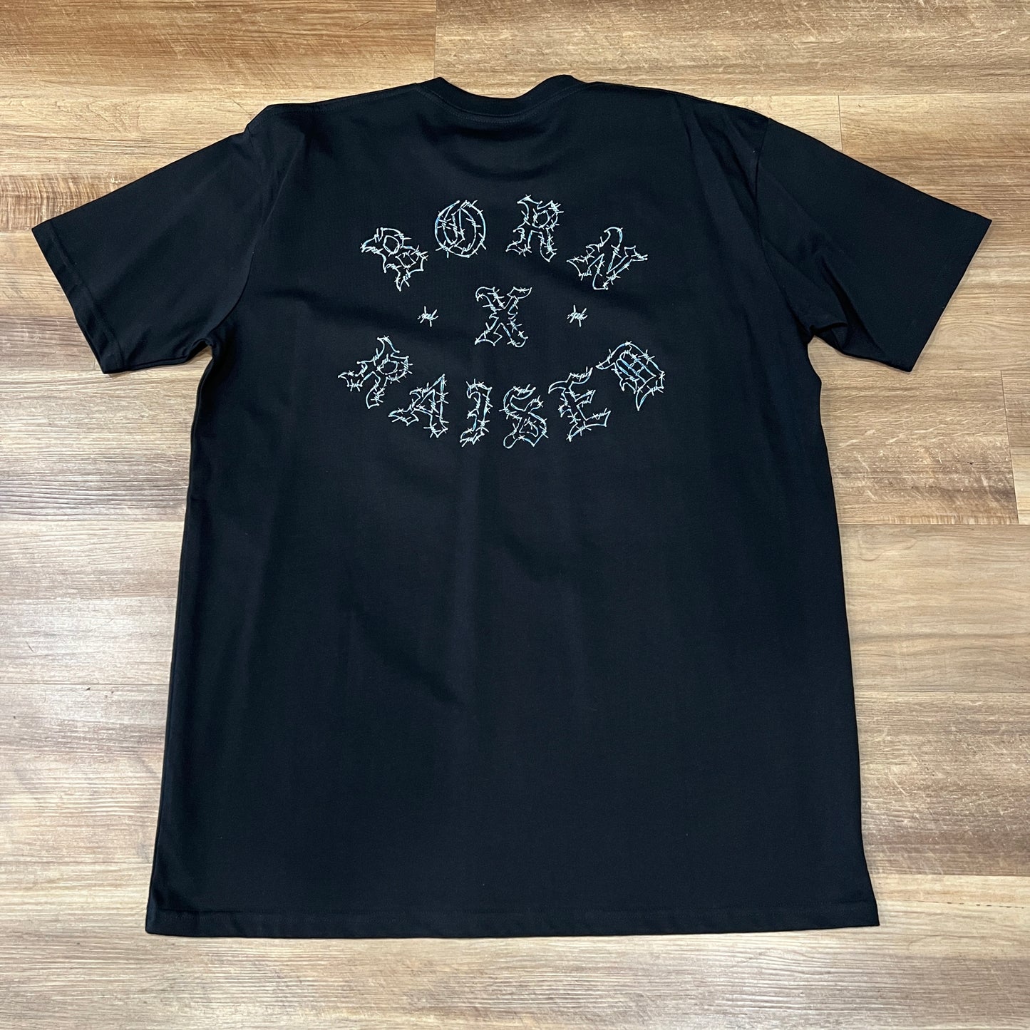 BORN X RAISED Barbed Wire Tee Black