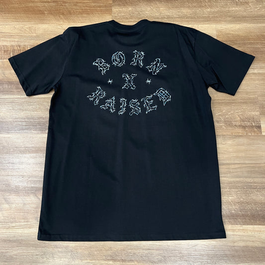 BORN X RAISED Barbed Wire Tee Black