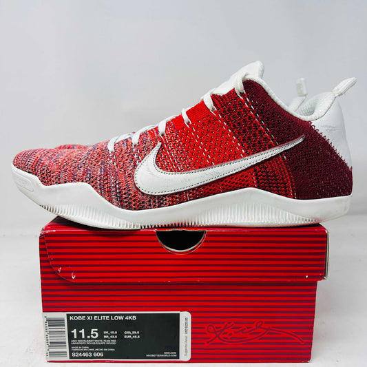 Nike Kobe 11 Elite Low Red Horse basketball shoe on box, size 11.5, clean uppers, general wear 2016 model