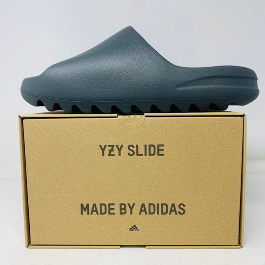 adidas Yeezy Slide Dark Onyx 2024 on box, brand new condition