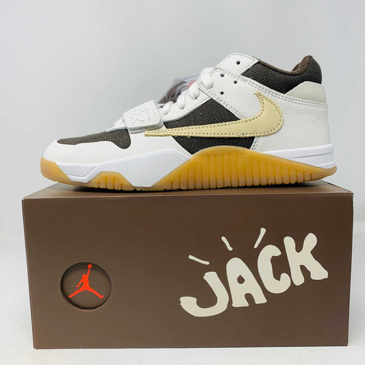 Jordan Jumpman Jack TR Travis Scott Sail sneaker, brand new with good box, extra laces, and tote bag, 2024 model.