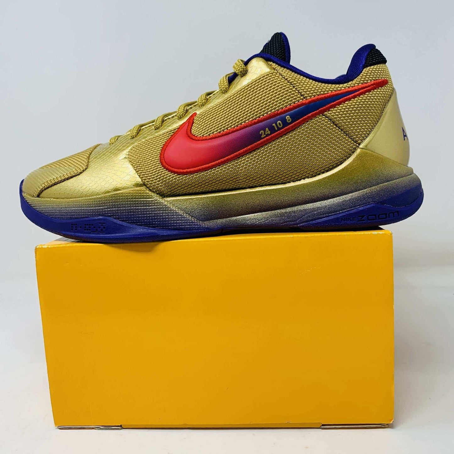 Nike Kobe 5 Protro Undefeated Hall of Fame sneaker with extra purple laces, brand new 2021 release