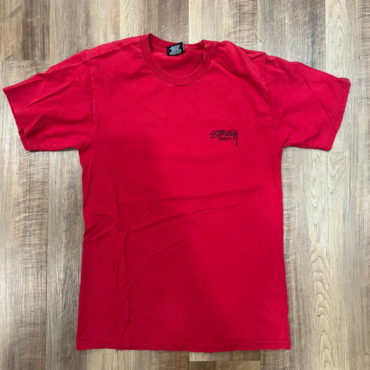 Stussy Designs Back Logo Red Tee