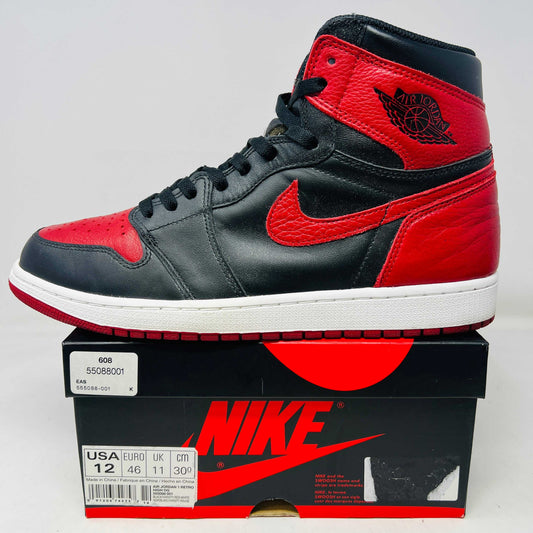 Jordan 1 Retro High Bred Banned 2016 sneaker lightly worn on Nike box size 12 US