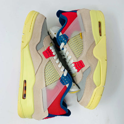 Jordan 4 Retro Union Guava Ice sneakers, size 10.5, clean uppers, durable outsoles, good box condition, 2020 release.