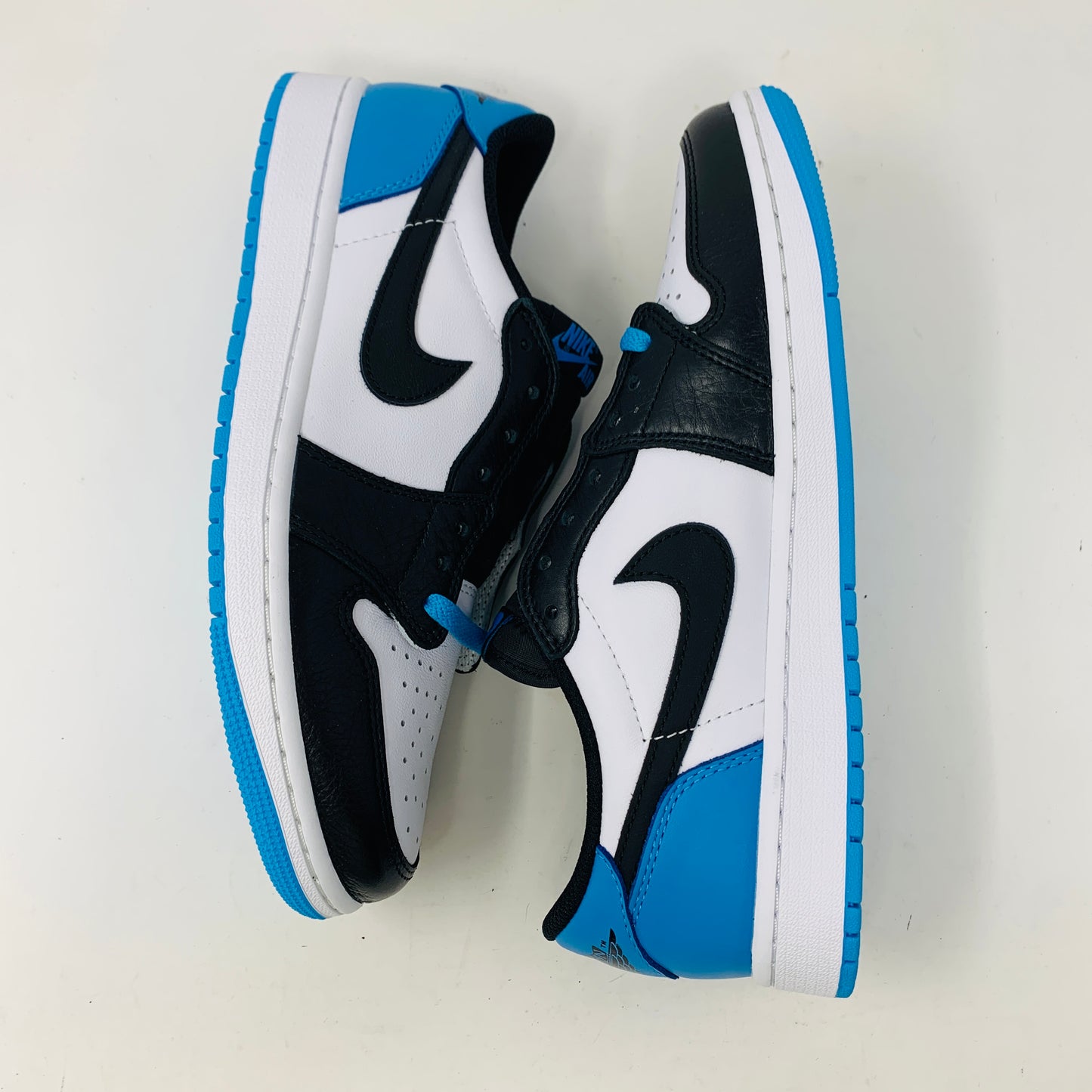 Jordan 1 Retro Low OG Black Dark Powder Blue (Womens)