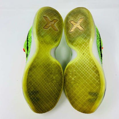 Size 9.5 Kobe X Nike ID Grinch sneakers, 2018, clean condition, good box.