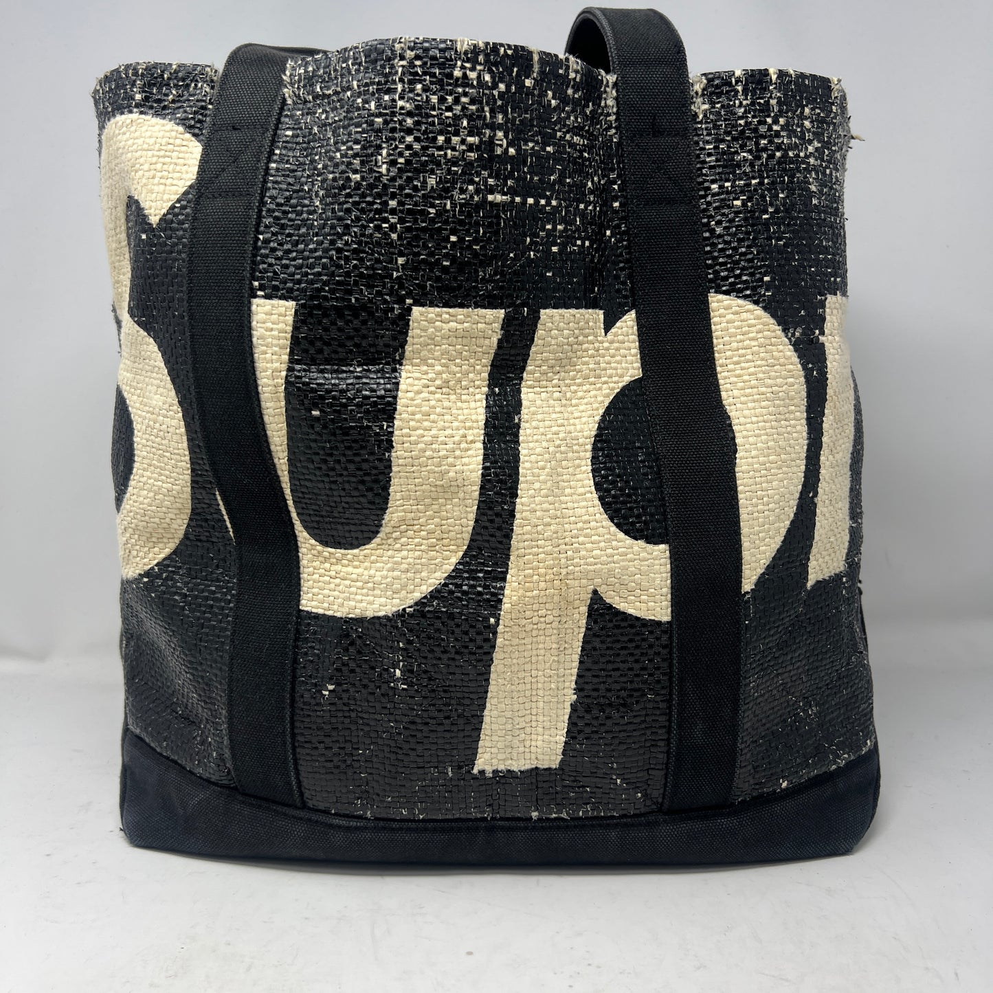Supreme Raffia Tote Black