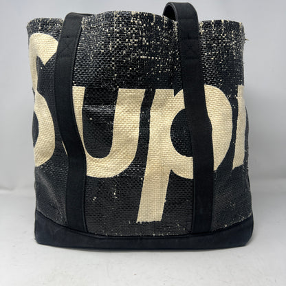 Supreme Raffia Tote Black