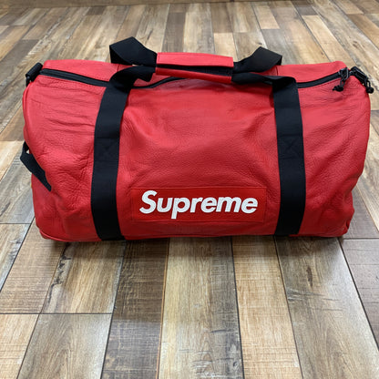 Supreme Nike Leather Duffle Bag Red