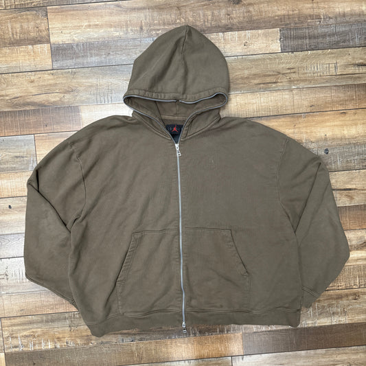 Air Jordan X Travis Scott Full Zip-Up Hooded Sweatshirt Hoodie Palomino