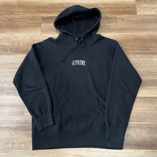 Supreme Glitter Arch Logo Hooded Sweatshirt Black 2017