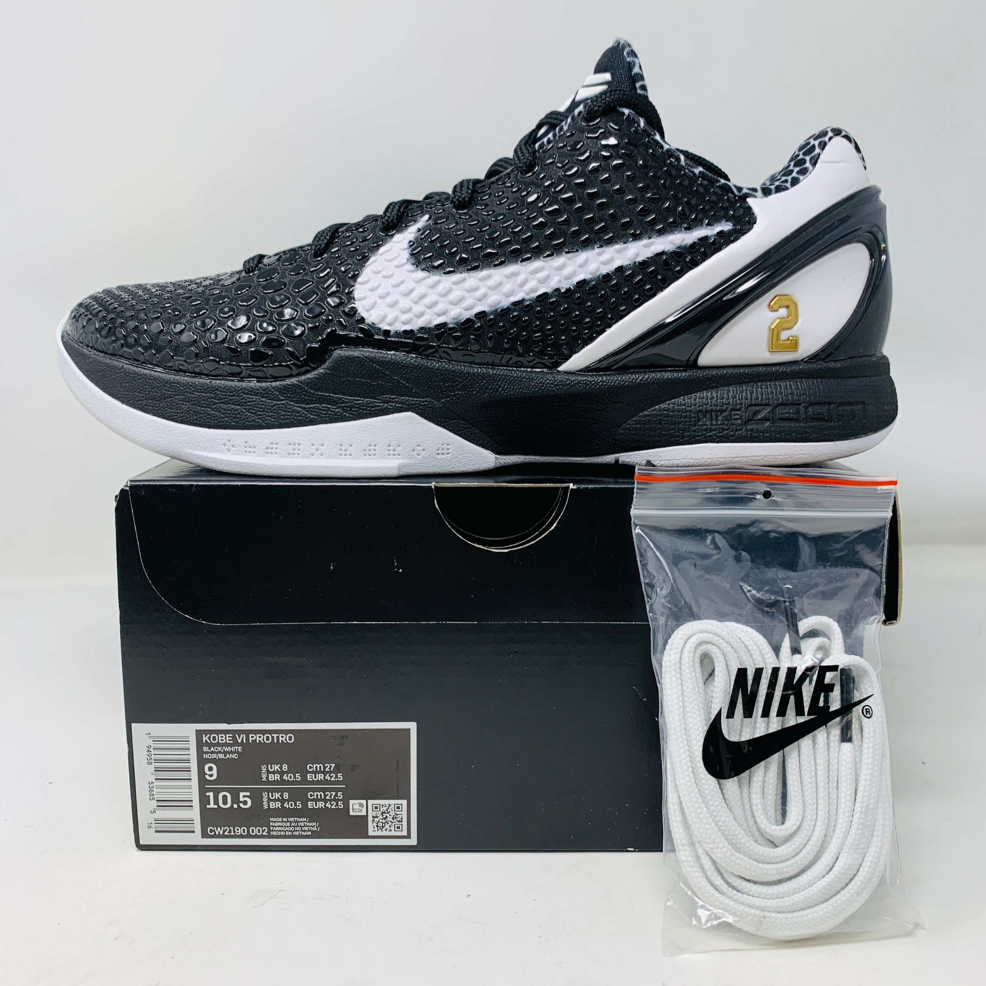 Nike Kobe 6 Protro Mambacita Sweet 16 sneakers with box and extra laces, 2022 edition.