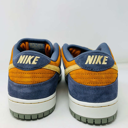 Nike SB Dunk Low Light Carbon Monarch sneakers, rear view, brand new condition, 2024 release.