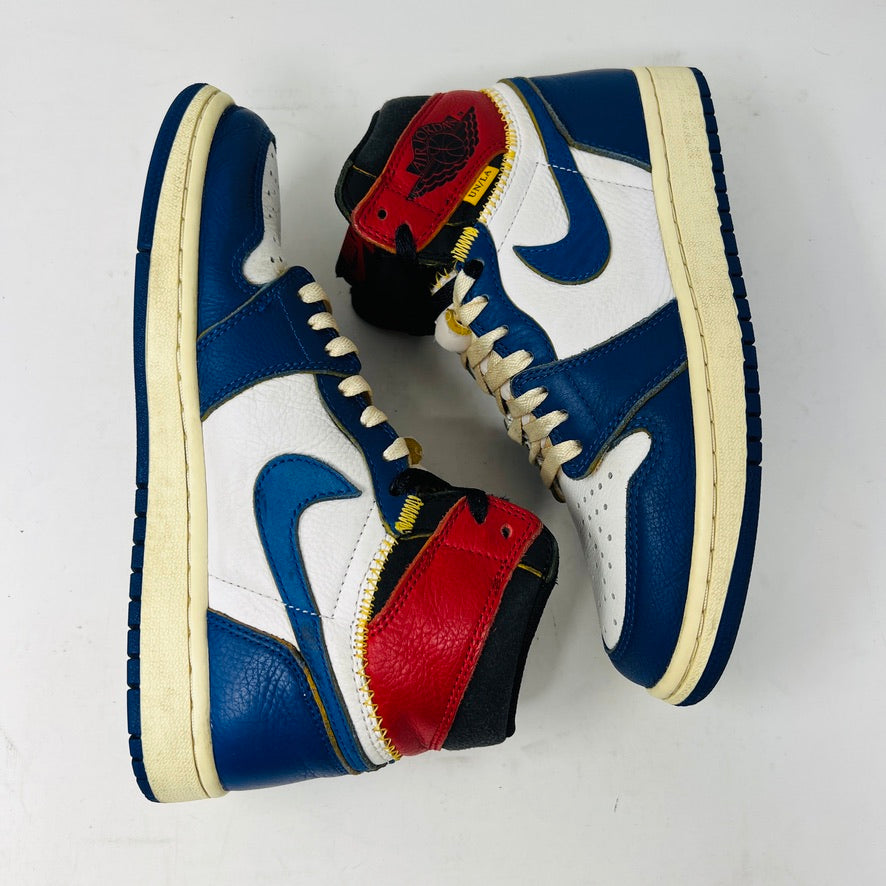 Jordan 1 Retro High Union Los Angeles Storm Blue sneakers with original box and accessories, 2018 edition.