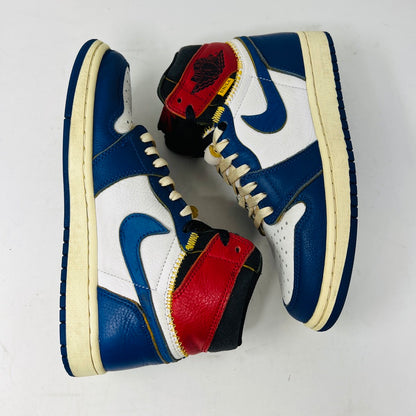 Jordan 1 Retro High Union Los Angeles Storm Blue sneakers with original box and accessories, 2018 edition.