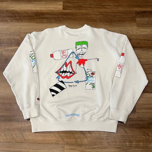 Chrome Hearts Matty Boy Retro Cycle Crewneck White