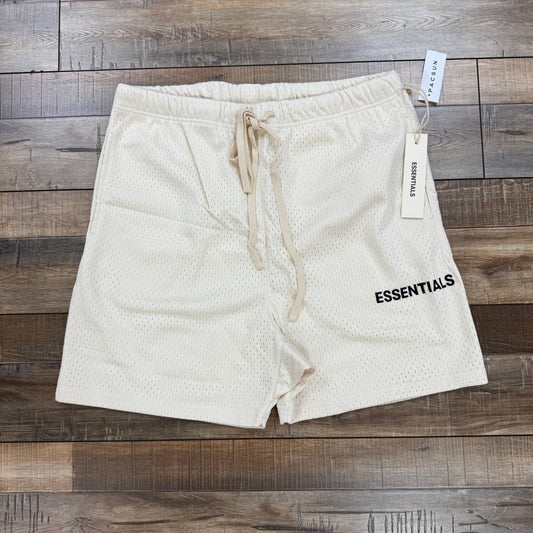 Fear of God Essentials Graphic Mesh Drawstring Shorts Cream