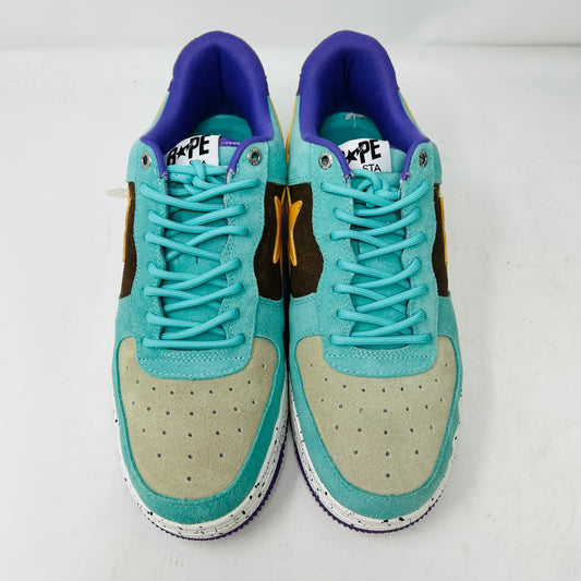 A Bathing Ape Bape Sta Teal Brown Yellow Suede