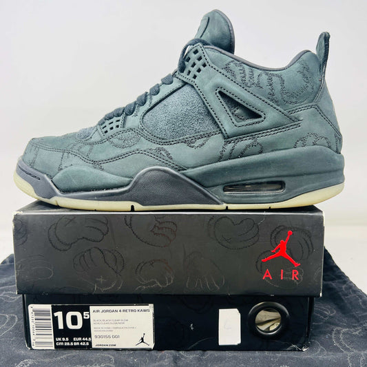 Jordan 4 Retro Kaws black lightly worn sneaker with original box and dust bag 2017 edition