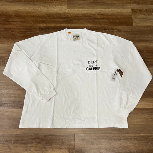 Gallery Dept. De La GALERIE L/S Pocket T-shirt White/Black