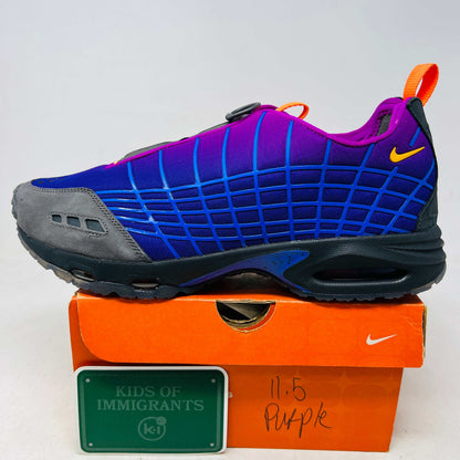 Nike Air Max Sunder SP kids shoe in purple and blue on orange box, 2024 model