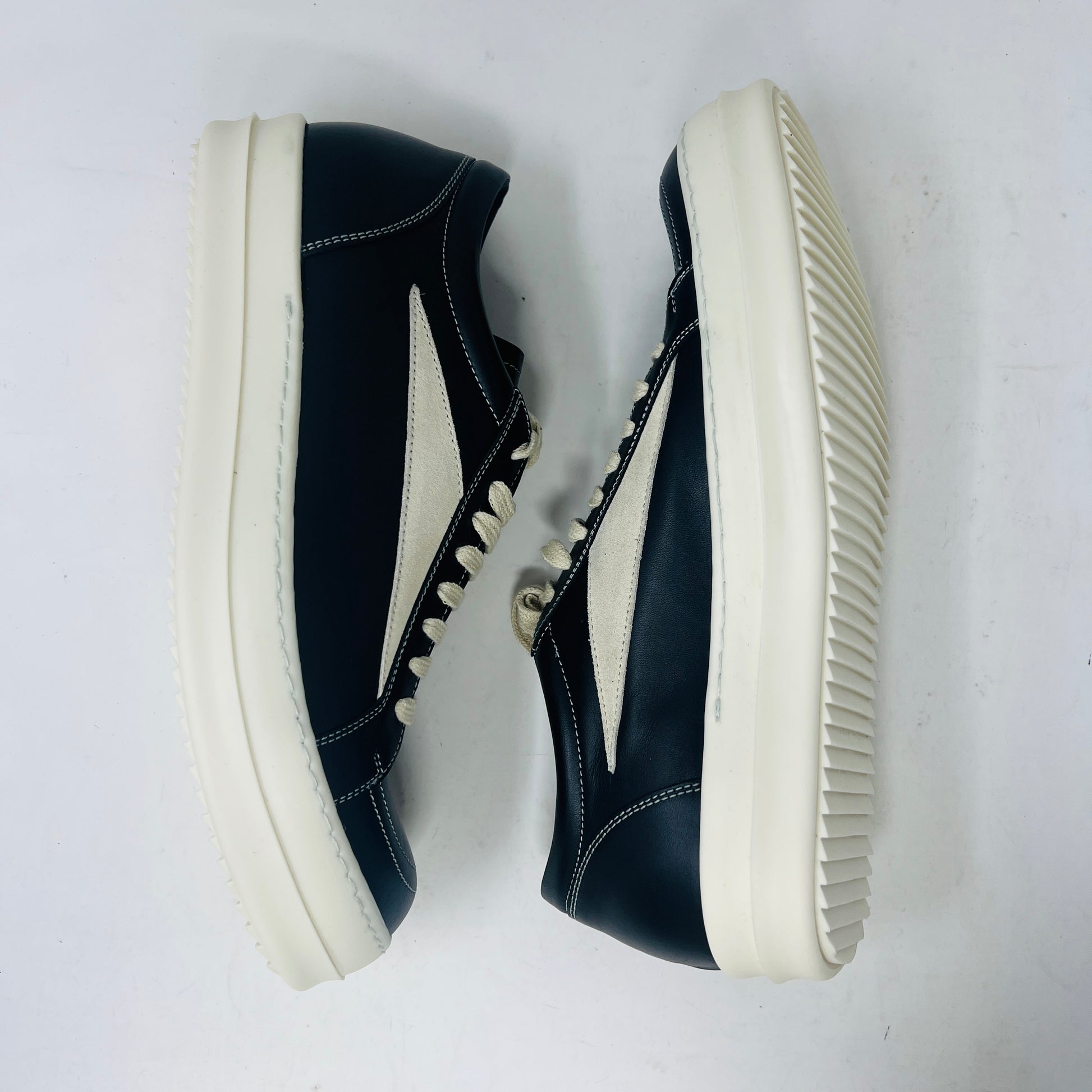 Rick Owens Vintage Sneaks Black Milk, brand new, with box, black laces, and dust bag, 2023 model.