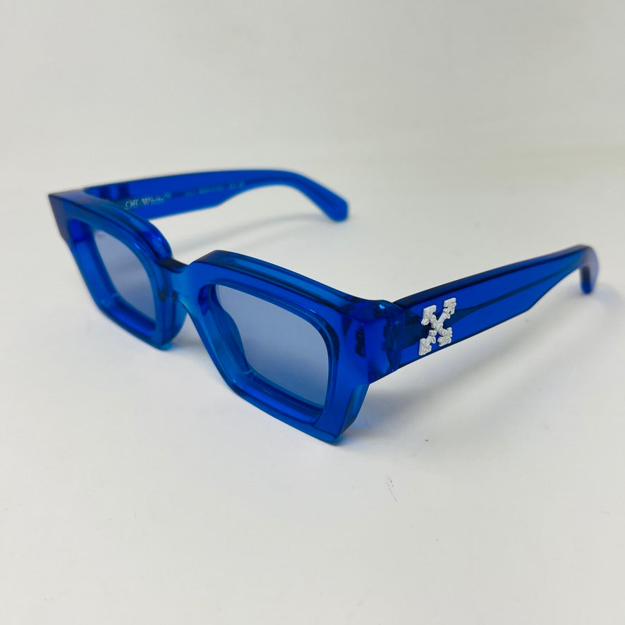 OFF-WHITE Sunglasses Virgil Rectangular Frame Transparent Blue/Blue