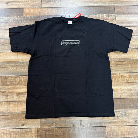 Supreme KAWS Chalk Logo Tee Black