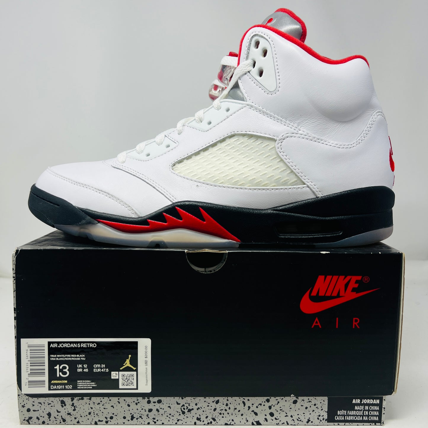 Jordan 5 Retro Fire Red Silver Tongue (2020)