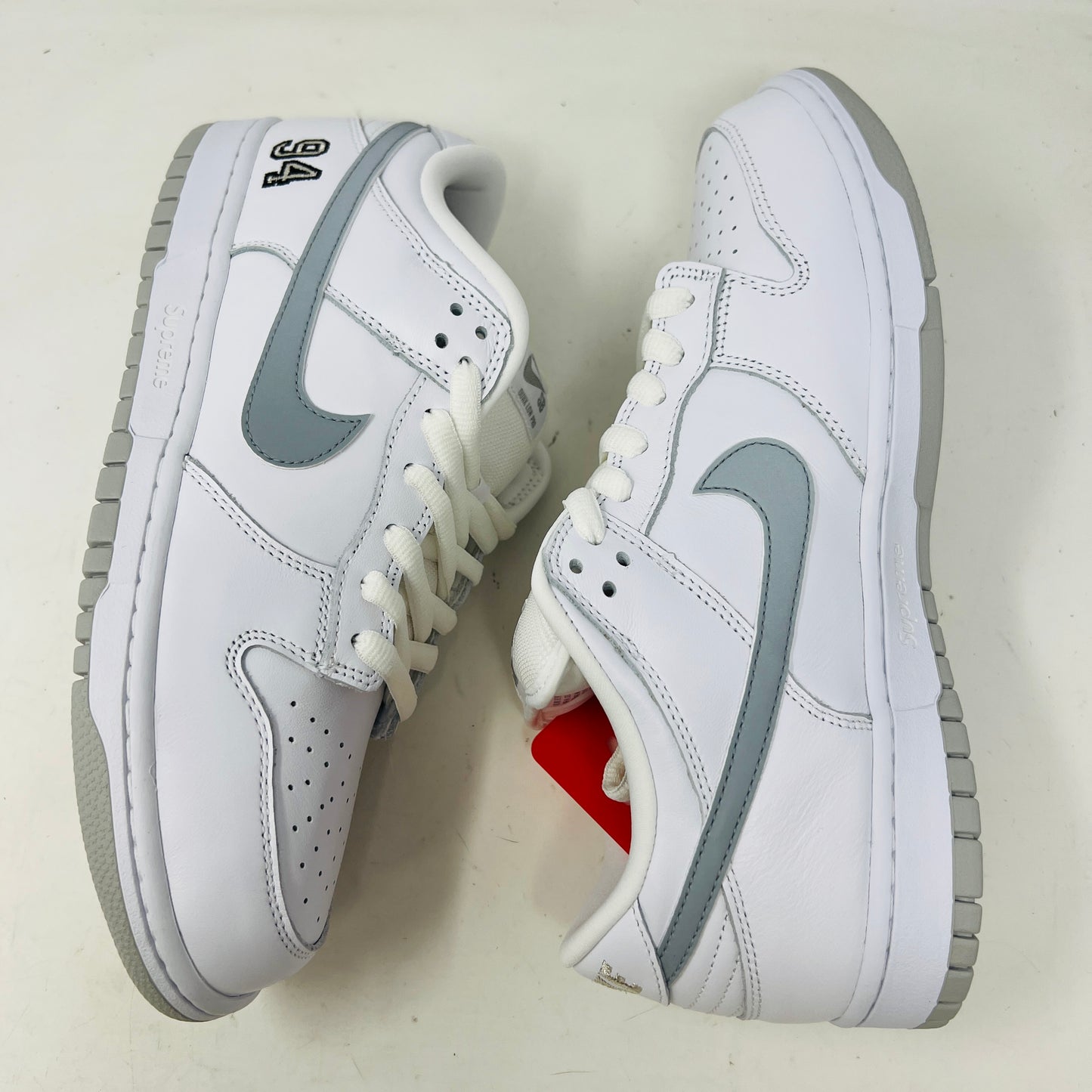 Nike SB Dunk Low Supreme 94 White Metallic Silver